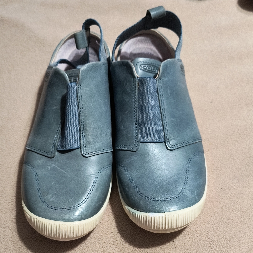 Ecco Kids Gray Leather Slip-On Sneakers